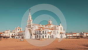 Sanctuary of Our Lady of RocÃ­o in a pilgrimage place in Almonte Andalusia