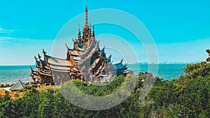 Sanctuary of Truth Temple in Pattaya Thailand