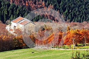 Sanctuary of Urkiola in autumn