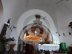 Sanctuary of the Virgin of Revelation, at the Tre Fontane cave in Rome, Italy