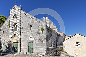 The Sanctuary of the White Madonna, formerly the parish church of San Lorenzo in Portovenere, Liguria, Italy