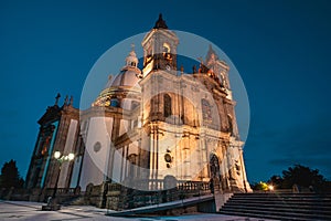 Sancuary of our Lady of Sameiro, at night.