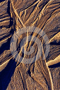 textures in the sand of the beach