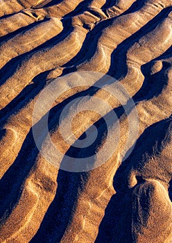 textures in the sand of the beach