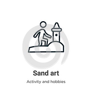 Sand art outline vector icon. Thin line black sand art icon, flat vector simple element illustration from editable activity and