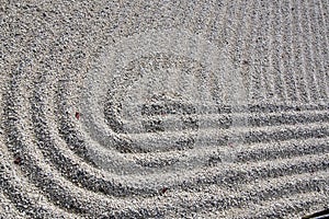 Sand art of Zen philosophy at Garden of Tenryuji Temple, Kyoto