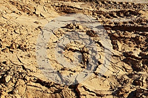 Sand background structure. Rock texture during earthworks. Sand and ground structure. Earth background. Soil texture