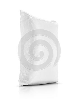 Sand bag or white plastic canvas sack for rice or agriculture product photo