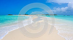 Sand bank in a Caribbean beach