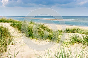 A sand bank off the Norfolk coast UK