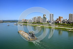 Sand Barge on the Yangtze River