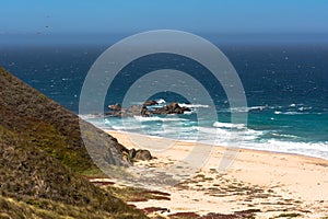 The sand beach along Monterey coast, California