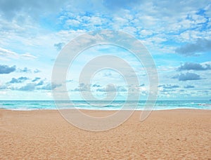 Sand beach and blue sky