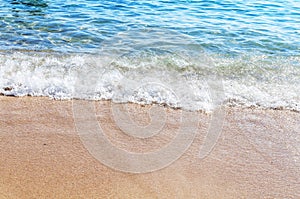Sand beach and blue sky in Greece,Notos beach, Thassos