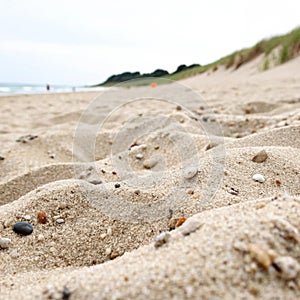 Sand beach closeup texture or background