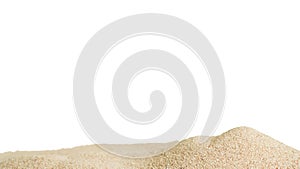 Sand Beach Isolated on White Background White Desert Texture Pile Sea Summer Dune Golden Sandy Scene Nature Coast Ocean Top View