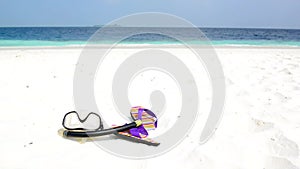 Sand beach and ocean wave, South Male Atoll. Maldives