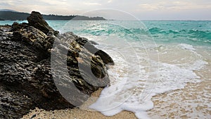 Sand beach before sunset.