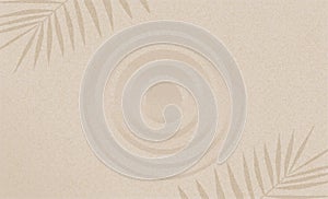 Sand beach texture with palm leaves shadow on spiritual pattern,Japanese Zen Garden with coconut leaf shadow,concentric circles on