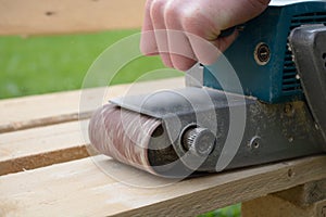 Sand with belt sanders board