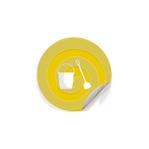 sand bucket with shovel icon in sticker style. One of summer pleasure collection icon can be used for UI, UX