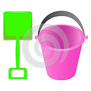 Bucket and shovel toy