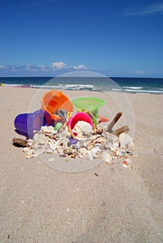 Sand Buckets and Shells on Fort Lauderdale Beach 4