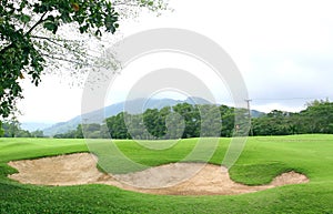 Sand bunker on the golf course