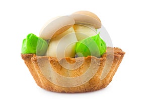 Sand cake on white background