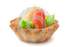 Sand cake on white background