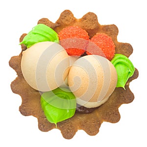 Sand cake on white background