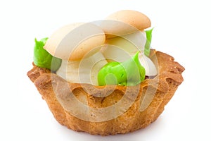 Sand cake on white background