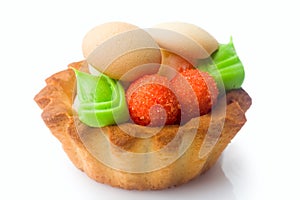 Sand cake on white background