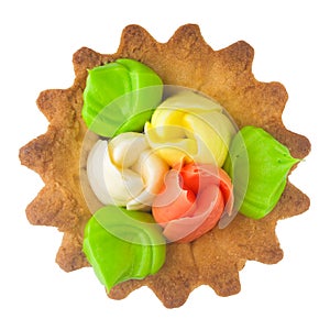 Sand cake on white background