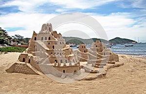 Sand castle on the beach