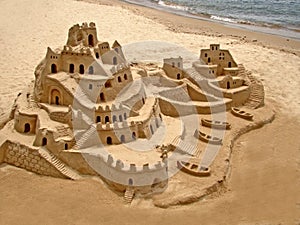 Sand castle on the beach