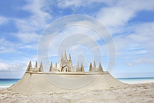 Sand castle on beach