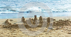 Sand castle on the beach