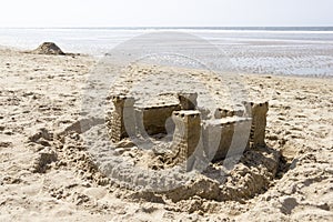 Sand Castle on the Beach, North Sea, Netherlands