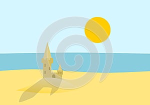 Sand castle - beach and sea