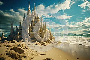 sand castle of a day at the beach