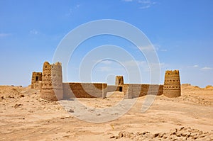 Sand castle into the desert. Iran