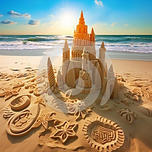 Sand Castle Dreams: Imagining Playful Patterns on the Seashore