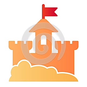 Sand castle flat icon. Beach fort color icons in trendy flat style. Sand tower gradient style design, designed for web