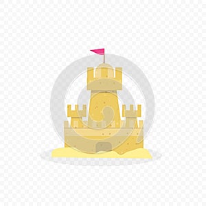 Sand Castle Isolated on Transparent Background