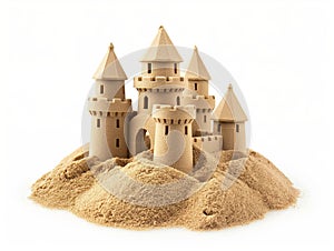 Sand Castle isolated on white background