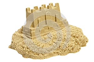 Sand Castle Isolated On White Background