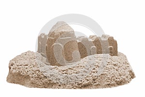 Sand Castle Isolated On White Background