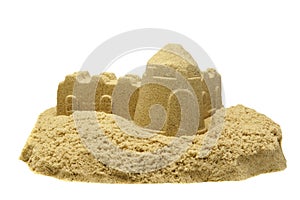 Sand Castle Isolated On White Background