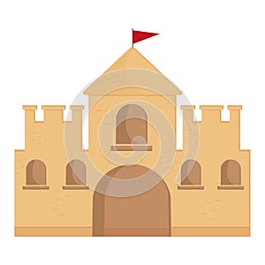 sand castle isolated on a white background, vector
